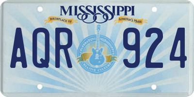 MS license plate AQR924