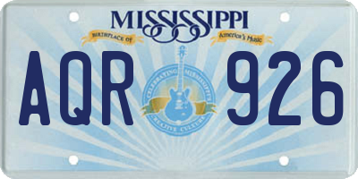 MS license plate AQR926