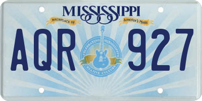 MS license plate AQR927