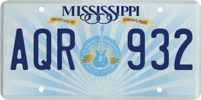 MS license plate AQR932