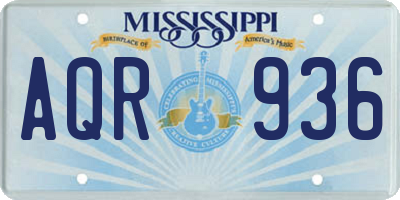MS license plate AQR936