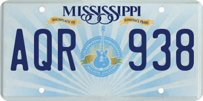 MS license plate AQR938