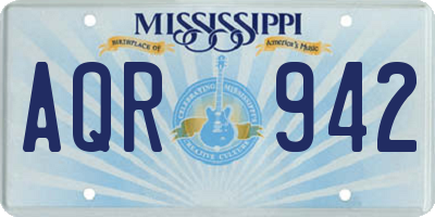 MS license plate AQR942