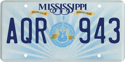 MS license plate AQR943