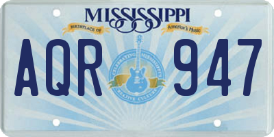 MS license plate AQR947