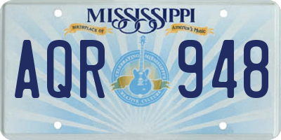 MS license plate AQR948