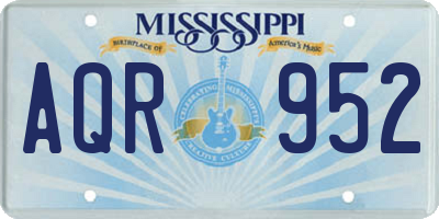 MS license plate AQR952