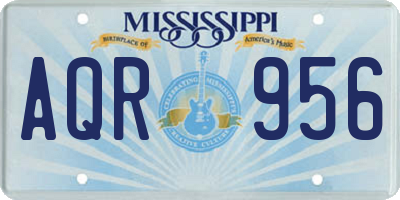 MS license plate AQR956