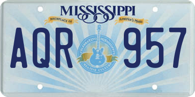 MS license plate AQR957
