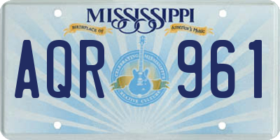 MS license plate AQR961