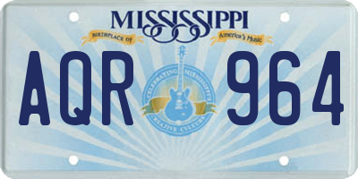 MS license plate AQR964