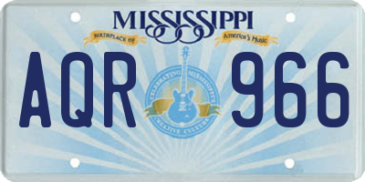 MS license plate AQR966