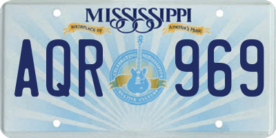 MS license plate AQR969
