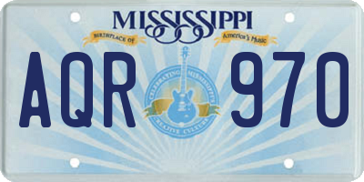 MS license plate AQR970