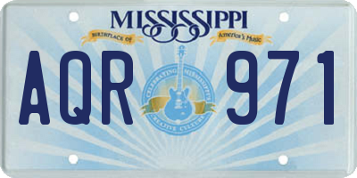 MS license plate AQR971