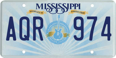 MS license plate AQR974
