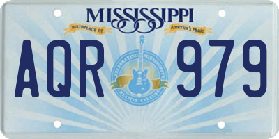 MS license plate AQR979