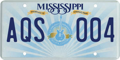 MS license plate AQS004