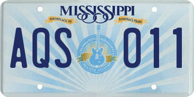 MS license plate AQS011