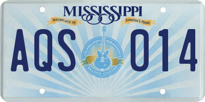 MS license plate AQS014