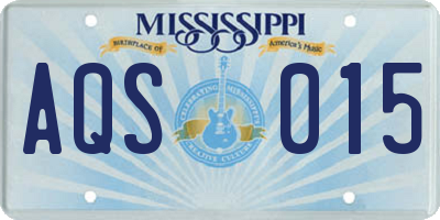 MS license plate AQS015
