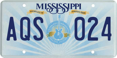 MS license plate AQS024