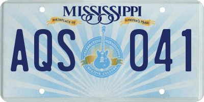 MS license plate AQS041