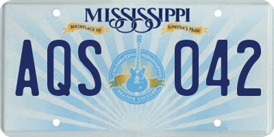MS license plate AQS042