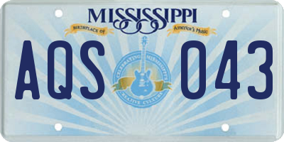 MS license plate AQS043