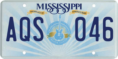 MS license plate AQS046