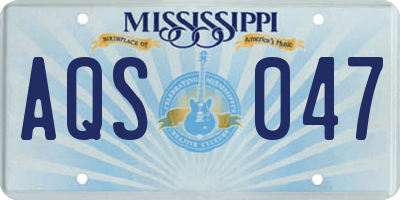 MS license plate AQS047