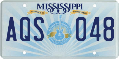 MS license plate AQS048