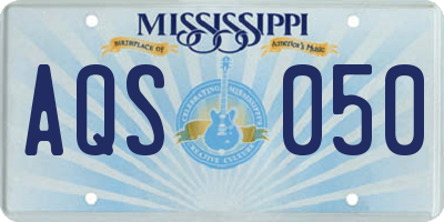 MS license plate AQS050