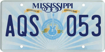 MS license plate AQS053