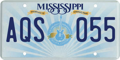 MS license plate AQS055