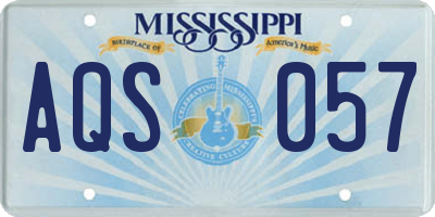 MS license plate AQS057