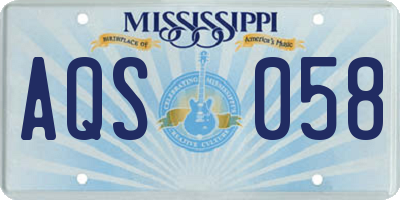 MS license plate AQS058