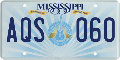 MS license plate AQS060