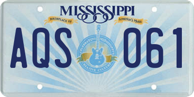 MS license plate AQS061