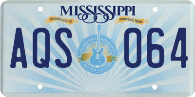 MS license plate AQS064