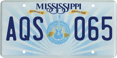 MS license plate AQS065