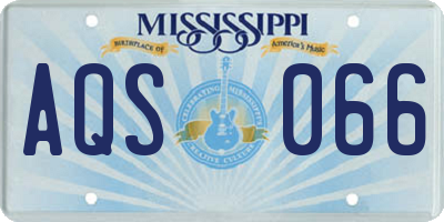 MS license plate AQS066