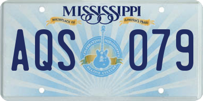 MS license plate AQS079