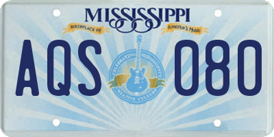 MS license plate AQS080