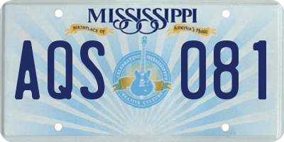 MS license plate AQS081