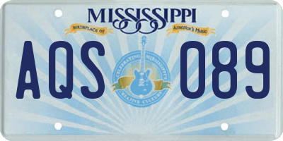 MS license plate AQS089
