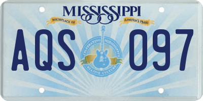 MS license plate AQS097