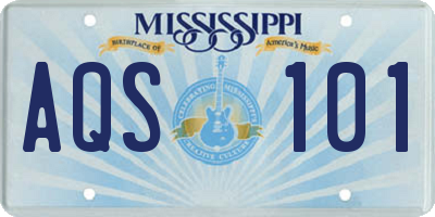 MS license plate AQS101