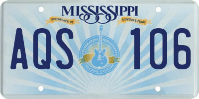 MS license plate AQS106