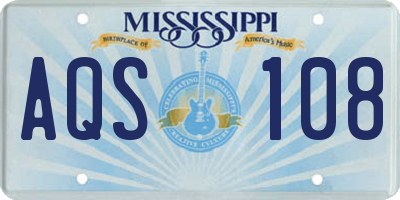 MS license plate AQS108